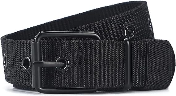 SUOSDEY Grommet Nylon Belt for Men Web Belt for Jeans Nylon Men Belt with Metal Buckle